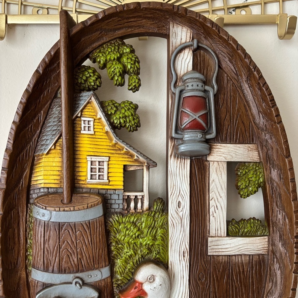 Burwood Vintage Cottagecore 3D Wall Hanging Art Ducks Butter Churn 1974 Country - Picture 3 of 6